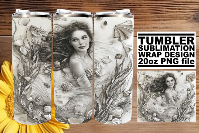 Radiant Ocean Mermaid Tumbler Wrap Collection Sublimation afrosvg 