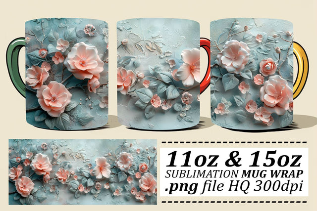 Radiant Petals Cup Design - Vibrant Sublimation Charm Sublimation afrosvg 