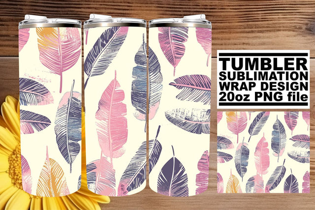 Radiant Plume Splash Tumbler Wrap 20oz Sublimation afrosvg 
