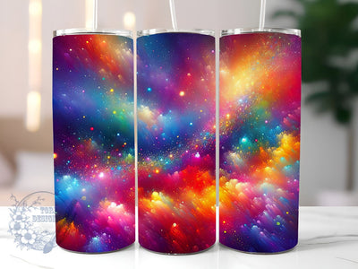 Radiant Rainbow Glitter Ombre 20 oz Skinny Tumbler, Gradient Tumbler Png, Straight & Tapered Tumbler Wrap, Instant Digital Download Sublimation ToriDesigns 