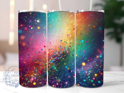 Radiant Rainbow Glitter Ombre 20 oz Skinny Tumbler, Gradient Tumbler Png, Straight & Tapered Tumbler Wrap, Instant Digital Download Sublimation ToriDesigns 