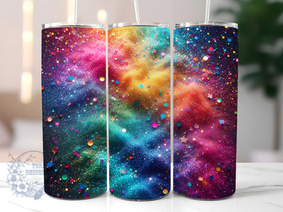 Radiant Rainbow Glitter Ombre 20 oz Skinny Tumbler, Gradient Tumbler Png, Straight & Tapered Tumbler Wrap, Instant Digital Download Sublimation ToriDesigns 