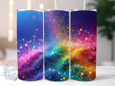Radiant Rainbow Glitter Ombre 20 oz Skinny Tumbler, Gradient Tumbler Png, Straight & Tapered Tumbler Wrap, Instant Digital Download Sublimation ToriDesigns 