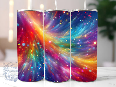 Radiant Rainbow Glitter Ombre 20 oz Skinny Tumbler, Gradient Tumbler Png, Straight & Tapered Tumbler Wrap, Instant Digital Download Sublimation ToriDesigns 