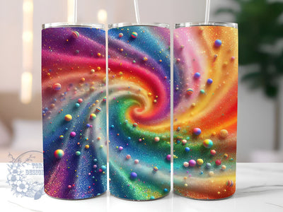 Radiant Rainbow Glitter Ombre 20 oz Skinny Tumbler, Gradient Tumbler Png, Straight & Tapered Tumbler Wrap, Instant Digital Download Sublimation ToriDesigns 