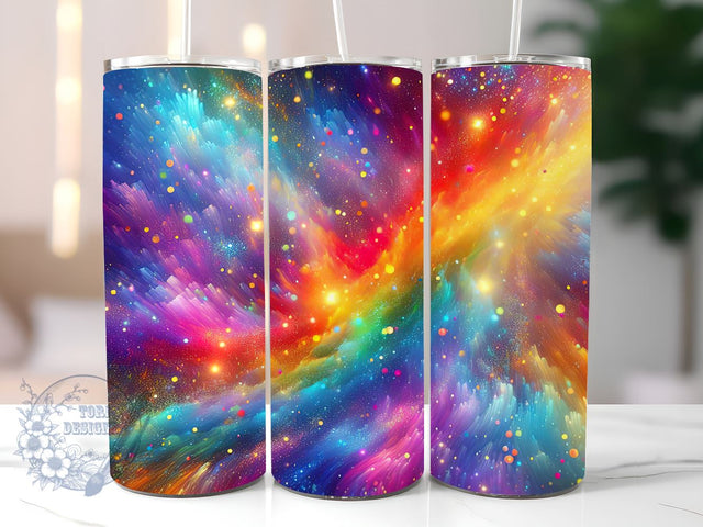 Radiant Rainbow Glitter Ombre 20 oz Skinny Tumbler, Gradient Tumbler Png, Straight & Tapered Tumbler Wrap, Instant Digital Download Sublimation ToriDesigns 