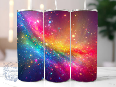 Radiant Rainbow Glitter Ombre 20 oz Skinny Tumbler, Gradient Tumbler Png, Straight & Tapered Tumbler Wrap, Instant Digital Download Sublimation ToriDesigns 