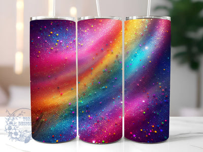 Radiant Rainbow Glitter Ombre 20 oz Skinny Tumbler, Gradient Tumbler Png, Straight & Tapered Tumbler Wrap, Instant Digital Download Sublimation ToriDesigns 