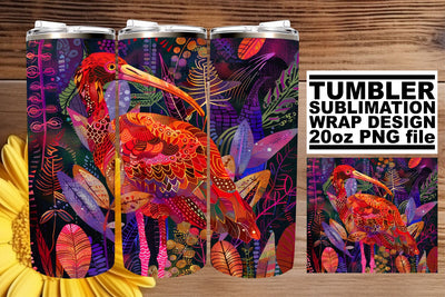 Radiant Rainbow Plumage Tumbler Wrap - 20oz Sublimation Sublimation afrosvg 