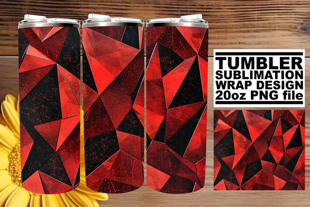 Radiant Red Glitter Pattern Tumbler Wrap Artwork Sublimation afrosvg 