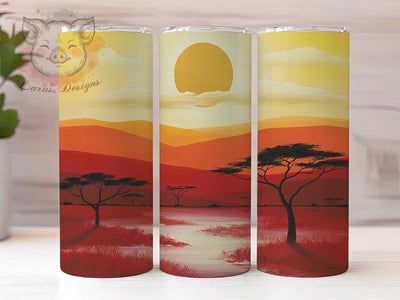 Radiant & Serene Australian Sunset Tumbler, Outback Landscape Design, Red Desert Sublimation, 20oz Aussie Wrap, Uluru Inspired Tumbler, Desert Sunset Design, DIY Australian Outback Sublimation Lara' s Designs 