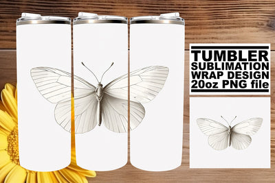 Radiant Spring: Butterfly Sublimation Wrap for 20oz Tumblers Sublimation afrosvg 