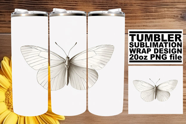 Radiant Spring: Butterfly Sublimation Wrap for 20oz Tumblers Sublimation afrosvg 