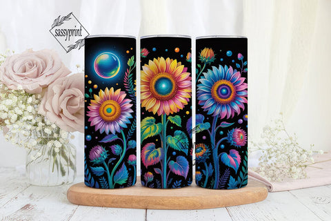 Radiant Sunflowers 20oz Tumbler Wrap Sublimation sassyprint 