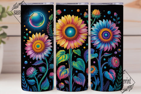 Radiant Sunflowers 20oz Tumbler Wrap Sublimation sassyprint 