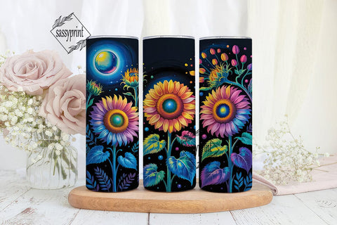 Radiant Sunflowers 20oz Tumbler Wrap Sublimation sassyprint 