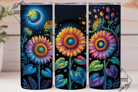Radiant Sunflowers 20oz Tumbler Wrap Sublimation sassyprint 