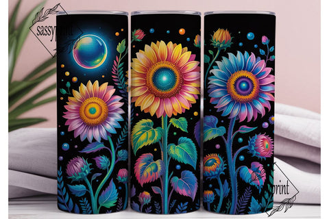 Radiant Sunflowers 20oz Tumbler Wrap Sublimation sassyprint 
