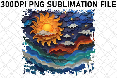 Radiant Sunshine Skyline Sublimation Design Sublimation afrosvg 