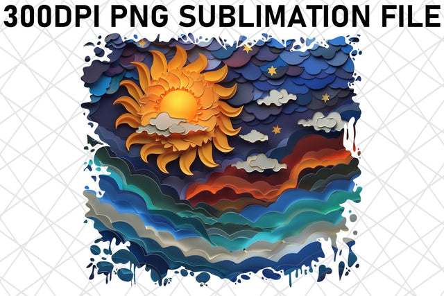 Radiant Sunshine Skyline Sublimation Design Sublimation afrosvg 