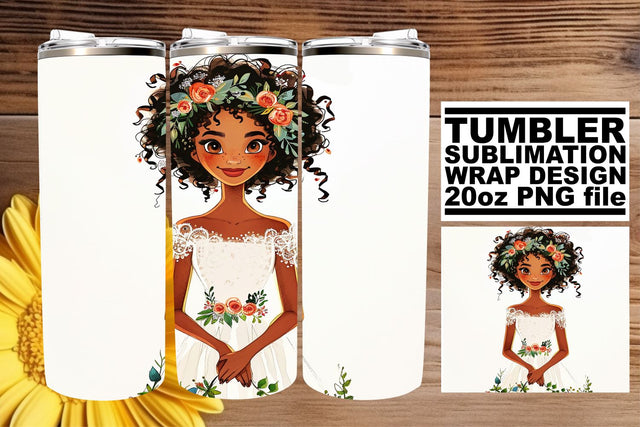 Radiant Watercolor Wedding Tumbler Wrap: Enchanted Love 20oz Sublimation afrosvg 