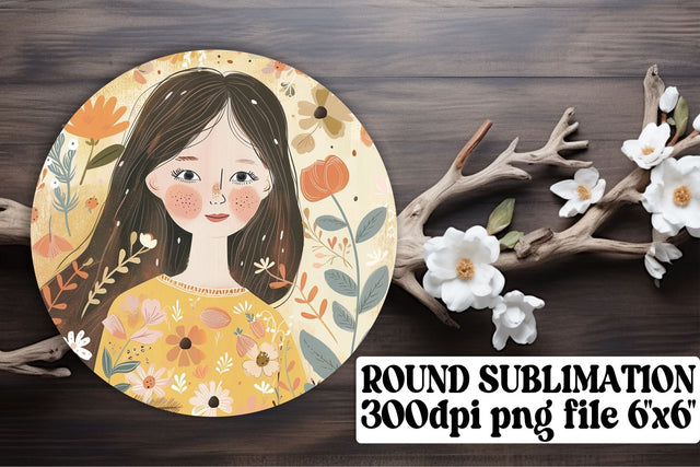 Radiant Woman Portrait Ornament Design - Sublimation Keychain Sublimation afrosvg 