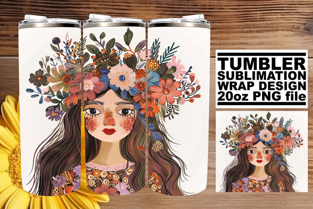 Radiant Woman Portrait Tumbler Design - Sublimation 20oz Sublimation afrosvg 