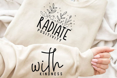 Radiate positivity, Jesus Motivational Inspirational Sleeve Shirt SVG Design, SVG FiveStarCrafting 