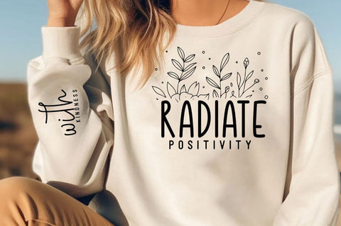 Radiate positivity, Jesus Motivational Inspirational Sleeve Shirt SVG Design, SVG FiveStarCrafting 