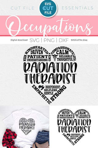 Radiation Therapist svg Heart SVG SVG Cut File 