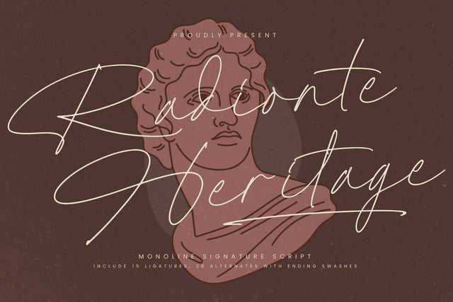 Radionte Heritage - Monoline Signature Script Font Letterena Studios 