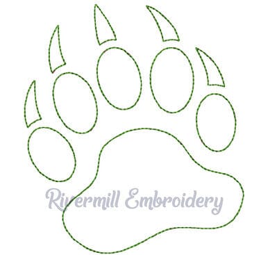 Raggy Applique Bear Paw Print Machine Embroidery Design Embroidery/Applique DESIGNS Rivermill Embroidery 