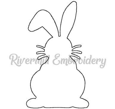 Raggy Applique Bunny Silhouette Machine Embroidery Design Embroidery/Applique DESIGNS Rivermill Embroidery 