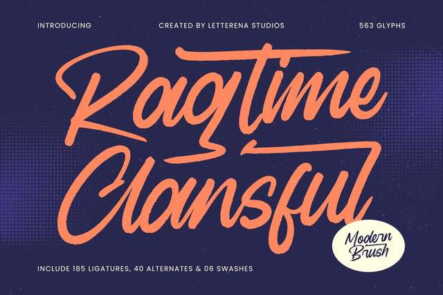 Ragtime Clansful - Modern Brush Font Font Letterena Studios 