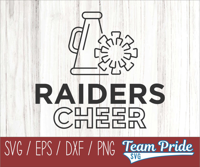 Raiders Cheer Line Art SVG Digital Download Printable - SVG, EPS, DXF, PNG SVG Team Pride SVG 