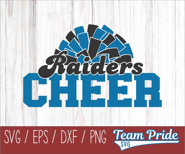 Raiders Cheer Pom Pom SVG Digital Download Printable - SVG, EPS, DXF, PNG SVG Team Pride SVG 