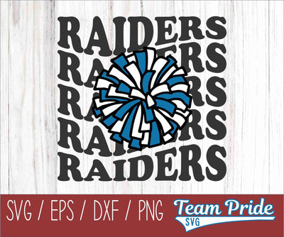 Raiders Cheer Vintage Wave SVG Digital Download Printable - SVG, EPS, DXF, PNG SVG Team Pride SVG 