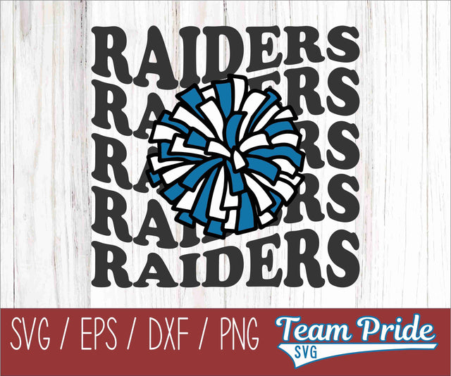 Raiders Cheer Vintage Wave SVG Digital Download Printable - SVG, EPS, DXF, PNG SVG Team Pride SVG 