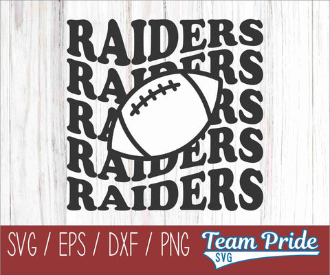 Raiders Football Retro Wave SVG Digital Download Printable - SVG, EPS, DXF, PNG SVG Team Pride SVG 