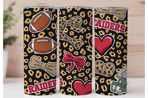 Raiders Football Tumbler Wrap Sublimation PixelChick 
