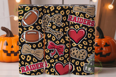 Raiders Football Tumbler Wrap Sublimation PixelChick 