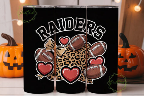 Raiders Football Tumbler Wrap Sublimation PixelChick 