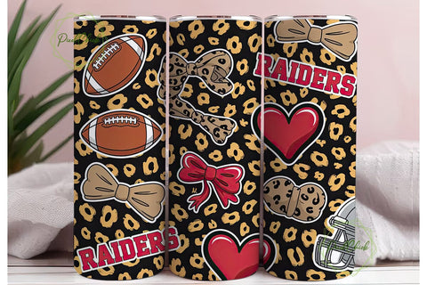 Raiders Football Tumbler Wrap Sublimation PixelChick 