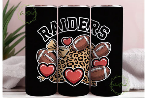 Raiders Football Tumbler Wrap Sublimation PixelChick 