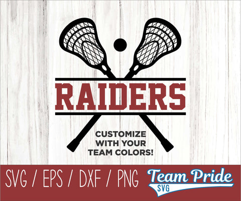 Raiders Lacrosse SVG Digital Download Printable - SVG, EPS, DXF, PNG SVG Team Pride SVG 