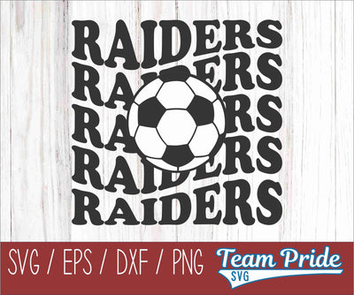 Raiders Soccer Retro Wave SVG Digital Download Printable - SVG, EPS, DXF, PNG SVG Team Pride SVG 