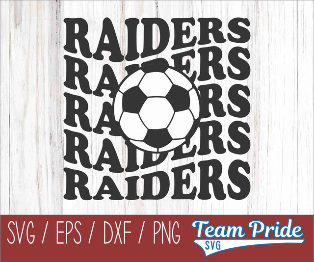 Raiders Soccer Retro Wave SVG Digital Download Printable - SVG, EPS, DXF, PNG SVG Team Pride SVG 