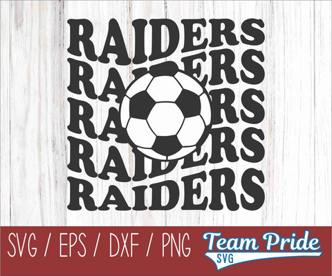 Raiders Soccer Retro Wave SVG Digital Download Printable - SVG, EPS, DXF, PNG SVG Team Pride SVG 