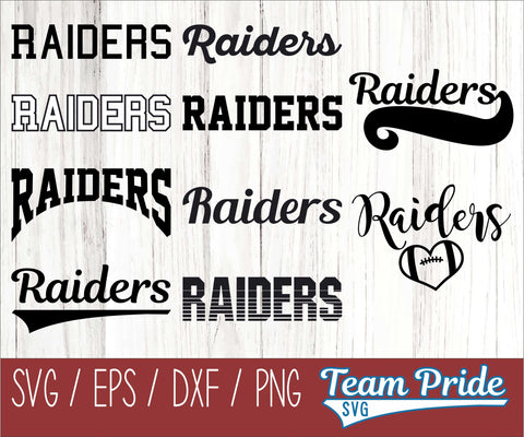 Raiders SVG Bundle Digital Download Printable - SVG, EPS, DXF, PNG SVG Team Pride SVG 