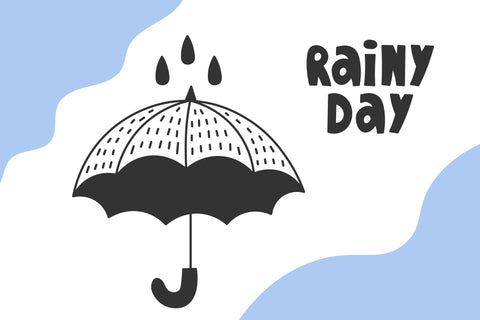 Rain Umbrella Doodles PNG Clipart Sublimation Rin Green 